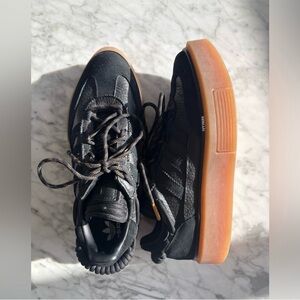 Adidas Black Trainers with Tan Sole